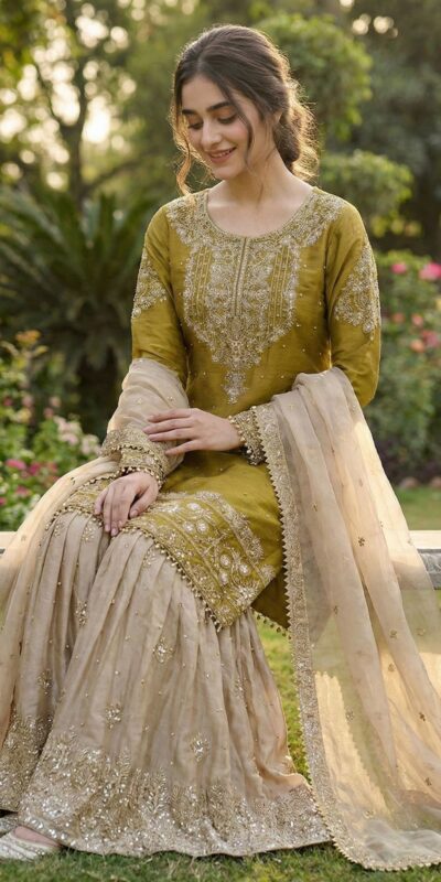 SR 1694 Mustered Organza Silk Salwar Suit with Embroidery Work & Lace Work. Exclusive Offer ₹1999. Delivery 4-6 Working Days. Shop now. | Jump Suits, Straight Suits, Casual Suits, Creative suits, Designer Suits, Palazzo Suits, Party Wear Suits, Patiala Suits, Salwar suit