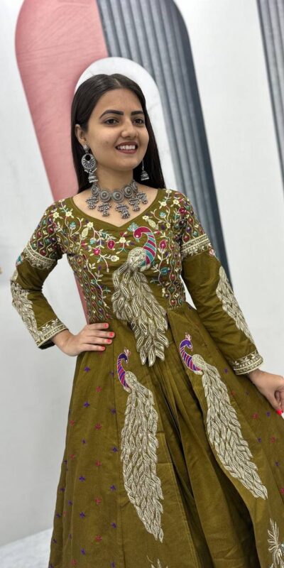 PC 528 Mustered Vichitra Sequence Work Lehenga Choli Designer Work. Grab it for ₹2649. Delivery 4-6 Working Days. Shop now. | Bollywood Lehenga, Creative Lehenga, Designer Lehenga, Embroidered Lehenga, Lehenga, Party Wear Lehenga