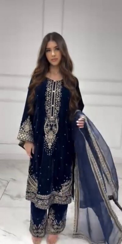 AD 222 Navy Blue Viscose Velvet Salwar Suit with Embroidery Work & Lace Work. Best Price ₹2099. Delivery 4-6 Working Days. Shop now. | Jump Suits, Straight Suits, Casual Suits, Creative suits, Designer Suits, Palazzo Suits, Party Wear Suits, Patiala Suits, Salwar suit