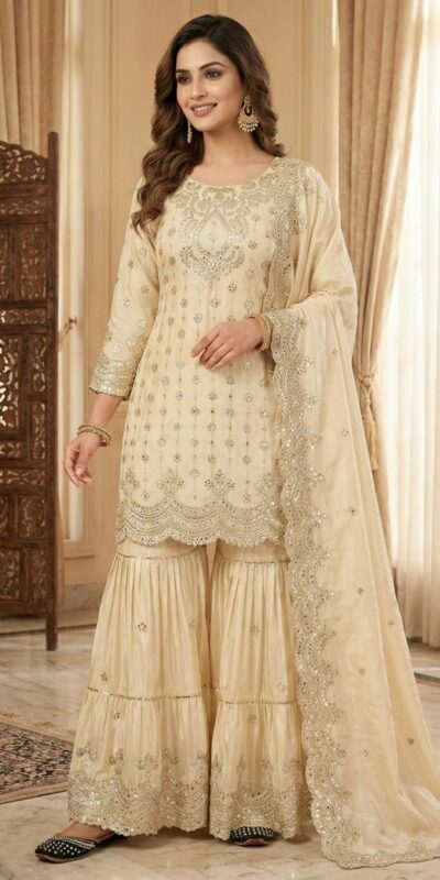 MF 459 Off White Chinon Silk Sequence Work Salwar Suit. Online Affordable Price ₹2549. Delivery 4-6 Working Days. Shop now. | Jump Suits, Straight Suits, Casual Suits, Creative suits, Designer Suits, Palazzo Suits, Party Wear Suits, Patiala Suits, Salwar suit