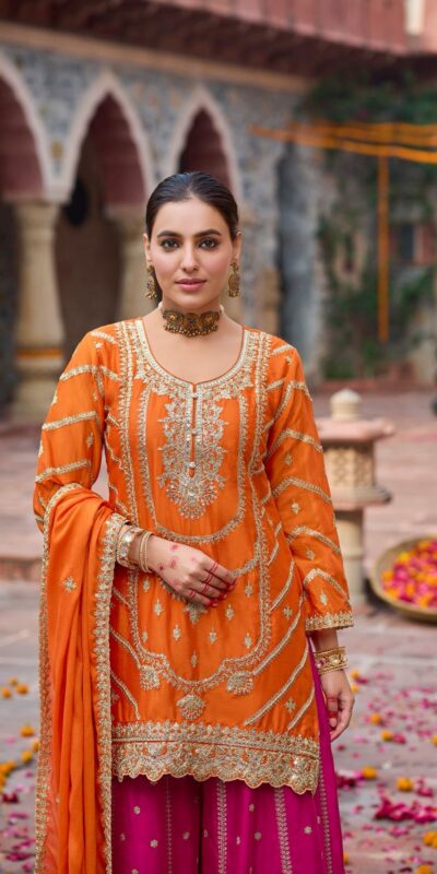 RTC 5969 Orange Chinon silk Salwar Suit Perfect for Wedding, Party, Family Gatherings, Karwa Chauth, Bridal Wear – . Available at ₹2149 only. Deliver | Jump Suits, Straight Suits, Casual Suits, Creative suits, Designer Suits, Palazzo Suits, Party Wear Suits, Patiala Suits, Salwar suit