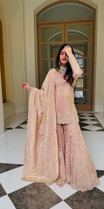 RTC 5977 Peach Zimmy Silk Salwar Suit Perfect for Wedding, Party, Karwa Chauth, Haldi, Eid – . Special Price ₹2399. Delivery 4-6 Working Days. Shop no | Jump Suits, Straight Suits, Casual Suits, Creative suits, Designer Suits, Palazzo Suits, Party Wear Suits, Patiala Suits, Salwar suit