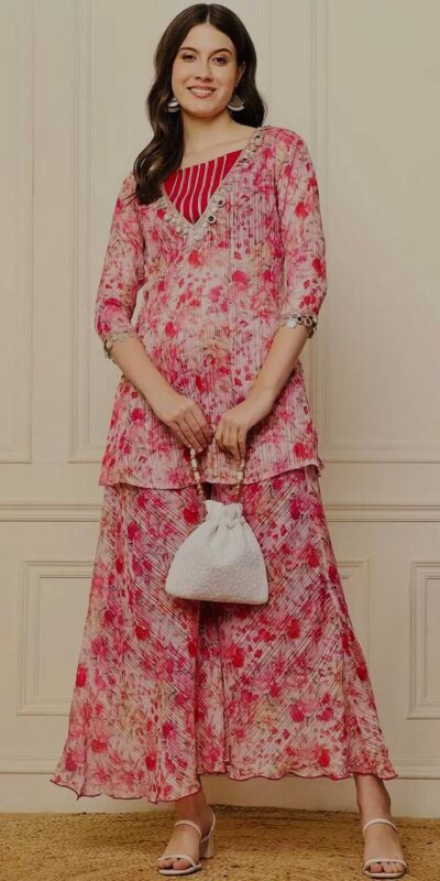 ST 191 Pink Dhamal Jari Salwar Suit with Digital Print & Mirror Work. Available at ₹1699 only. Delivery 4-6 Working Days. Shop now. | Jump Suits, Straight Suits, Casual Suits, Creative suits, Designer Suits, Palazzo Suits, Party Wear Suits, Patiala Suits, Salwar suit