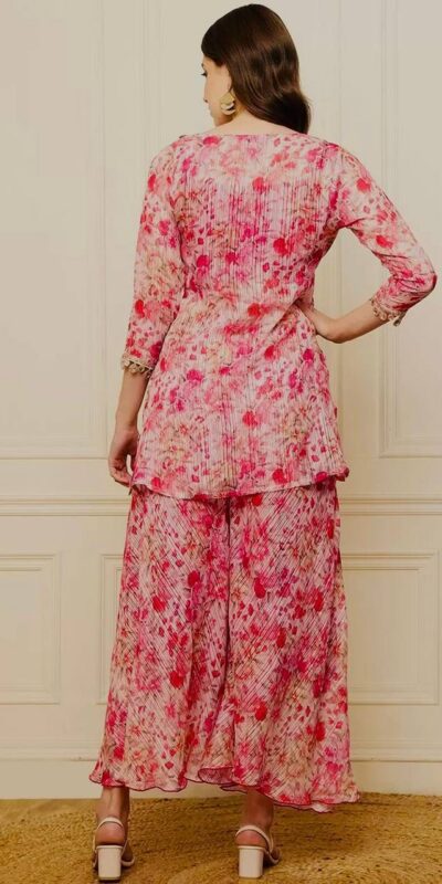 ST 191 Pink Dhamal Jari Salwar Suit with Digital Print & Mirror Work. Available at ₹1699 only. Delivery 4-6 Working Days. Shop now. | Jump Suits, Straight Suits, Casual Suits, Creative suits, Designer Suits, Palazzo Suits, Party Wear Suits, Patiala Suits, Salwar suit