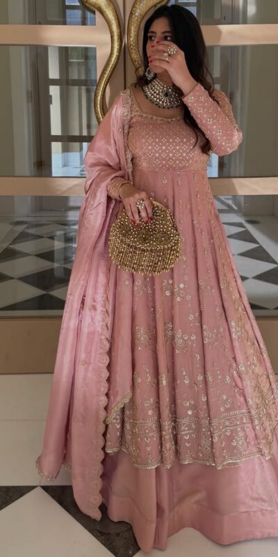 SR 1703 Pink Zimmy Silk Lehenga Choli with Embroidery Work. Introductory Price ₹2549. Delivery 4-6 Working Days. Shop now. | Bollywood Lehenga, Creative Lehenga, Designer Lehenga, Embroidered Lehenga, Lehenga, Party Wear Lehenga