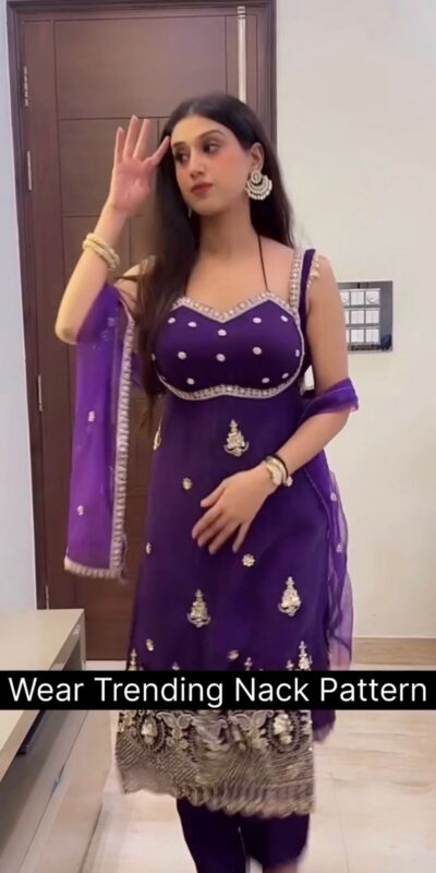 ST 1158 Purple in Faux Georgette Embroidery Work & Lace Work Salwar Suit . Introductory Price ₹1949. Delivery 4-6 Working Days. Shop now. | Jump Suits, Straight Suits, Casual Suits, Creative suits, Designer Suits, Palazzo Suits, Party Wear Suits, Patiala Suits, Salwar suit