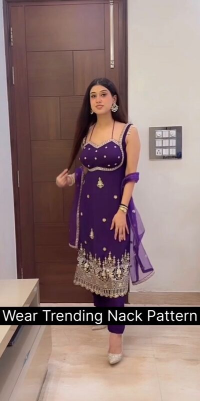 ST 1158 Purple in Faux Georgette Embroidery Work & Lace Work Salwar Suit . Introductory Price ₹1949. Delivery 4-6 Working Days. Shop now. | Jump Suits, Straight Suits, Casual Suits, Creative suits, Designer Suits, Palazzo Suits, Party Wear Suits, Patiala Suits, Salwar suit