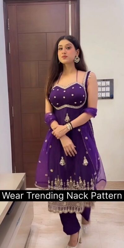ST 1158 Purple in Faux Georgette Embroidery Work & Lace Work Salwar Suit . Introductory Price ₹1949. Delivery 4-6 Working Days. Shop now. | Jump Suits, Straight Suits, Casual Suits, Creative suits, Designer Suits, Palazzo Suits, Party Wear Suits, Patiala Suits, Salwar suit