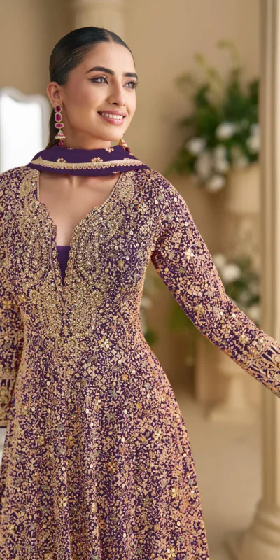 FC 5807 Purple Color Georgette Thread Sequence Work Salwar Suit . Introductory Price ₹3649. Delivery 4-6 Working Days. Shop now. | Jump Suits, Straight Suits, Casual Suits, Creative suits, Designer Suits, Palazzo Suits, Party Wear Suits, Patiala Suits, Salwar suit