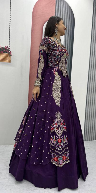 PC 528 Purple Color Vichitra Sequence Work Lehenga Choli Designer Work. Grab it for ₹2649. Delivery 4-6 Working Days. Shop now. | Bollywood Lehenga, Creative Lehenga, Designer Lehenga, Embroidered Lehenga, Lehenga, Party Wear Lehenga