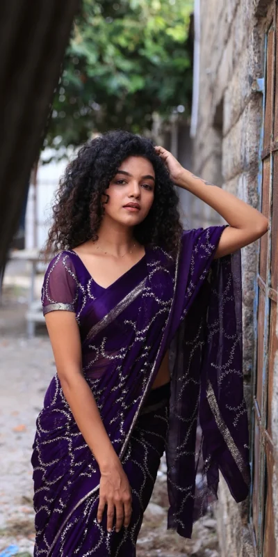 MS 505 Purple Viscose Satin Saree with Sequins Work & Embroidery Work. Special Price ₹1599. Delivery 4-6 Working Days. Shop now. | Bollywood Sarees, Creative Sarees, Designer Sarees, Embroidered Sarees, Ethnic Saree, Modern Digital sarees, Party Wear Sarees, Sarees
