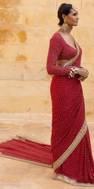 BD 1811 Red in Faux Georgette Mirror Work & Embroidery Work Saree . Exclusive Offer ₹2049. Delivery 4-6 Working Days. Shop now. | Bollywood Sarees, Creative Sarees, Designer Sarees, Embroidered Sarees, Ethnic Saree, Modern Digital sarees, Party Wear Sarees, Sarees