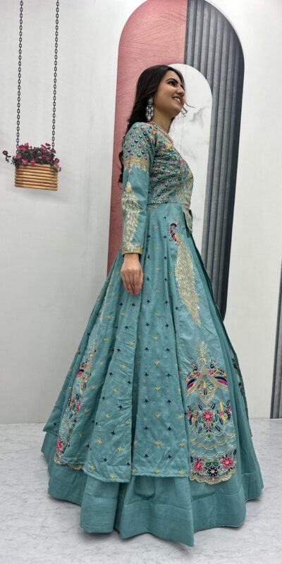 PC 528 Sky Blue Color Vichitra Sequence Work Lehenga Choli Designer Work. Grab it for ₹2649. Delivery 4-6 Working Days. Shop now. | Bollywood Lehenga, Creative Lehenga, Designer Lehenga, Embroidered Lehenga, Lehenga, Party Wear Lehenga