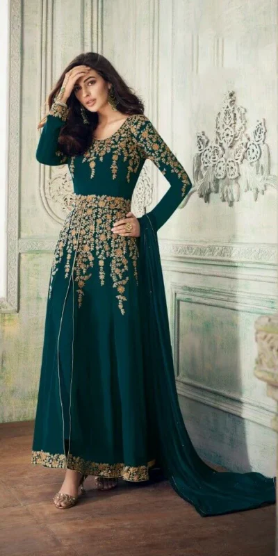 FC A 8204 Teal in Color Georgette Embroidery Work Salwar Suit . Introductory Price ₹2049. Delivery 4-6 Working Days. Shop now. | Jump Suits, Straight Suits, Casual Suits, Creative suits, Designer Suits, Palazzo Suits, Party Wear Suits, Patiala Suits, Salwar suit