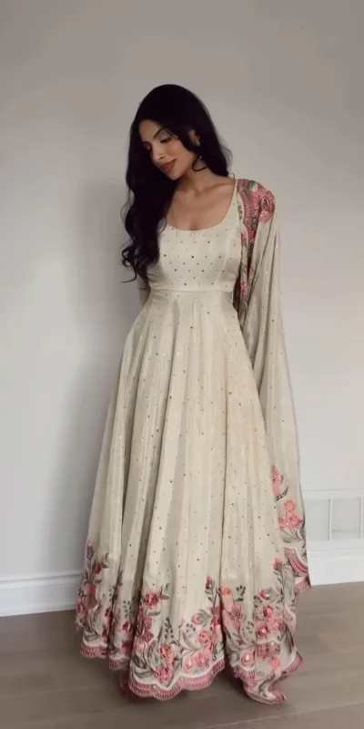 RTC 5873 White Color Chinon Silk Salwar Suit with Designer Work. Exclusive Offer ₹2449. Delivery 4-6 Working Days. Shop now. | Jump Suits, Straight Suits, Casual Suits, Creative suits, Designer Suits, Palazzo Suits, Party Wear Suits, Patiala Suits, Salwar suit