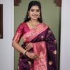 MB 22 Wine Soft Paithani Silk Saree with Zari Work & Lace Work. Affordable Price ₹2399. Delivery 4-6 Working Days. Shop now. | Bollywood Sarees, Creative Sarees, Designer Sarees, Embroidered Sarees, Ethnic Saree, Modern Digital sarees, Party Wear Sarees, Sarees