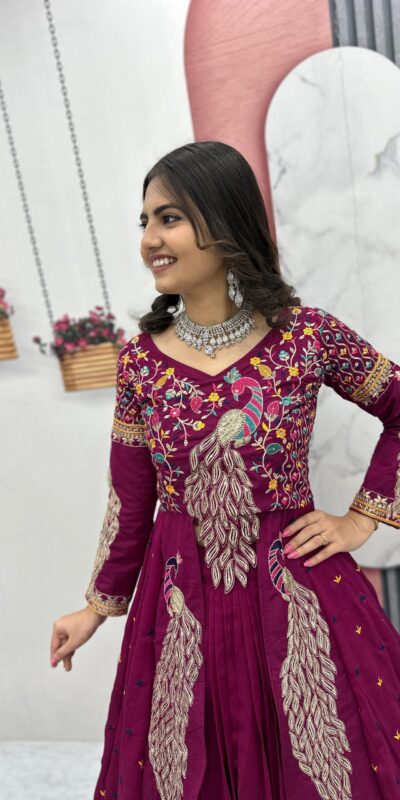 PC 528 Wine Color Vichitra Sequence Work Lehenga Choli Designer Work. Grab it for ₹2649. Delivery 4-6 Working Days. Shop now. | Bollywood Lehenga, Creative Lehenga, Designer Lehenga, Embroidered Lehenga, Lehenga, Party Wear Lehenga