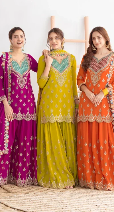 WW G 6000 Green Viscous Chinon Salwar Suit with Lace Work & Embroidery Work. Exclusive Offer ₹2499. Delivery 4-6 Working Days. Shop now. | Jump Suits, Straight Suits, Casual Suits, Creative suits, Designer Suits, Palazzo Suits, Party Wear Suits, Patiala Suits, Salwar suit