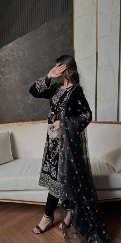 NF 1271 Black Korean Satin Silk Salwar Suit with Lace Work & Embroidery Work. Exclusive Offer ₹2449. Delivery 4-6 Working Days. Shop now. | Jump Suits, Straight Suits, Casual Suits, Creative suits, Designer Suits, Palazzo Suits, Party Wear Suits, Patiala Suits, Salwar suit