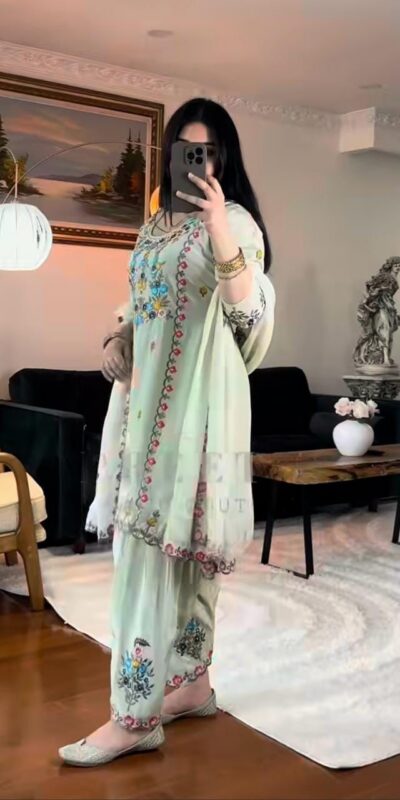 MD 3052 Pista Color Chinon Silk Salwar Suit with Embroidery Work. Online Get it for ₹2099. Delivery 4-6 Working Days. Shop now. | Jump Suits, Straight Suits, Casual Suits, Creative suits, Designer Suits, Palazzo Suits, Party Wear Suits, Patiala Suits, Salwar suit