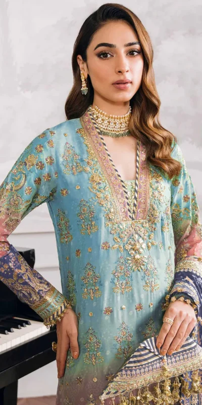 FC 1116 Firozi Georgette Digital Print Sequence Work Salwar Suit. online Get it for ₹2499. Delivery 4-6 Working Days. Shop now. | Jump Suits, Straight Suits, Casual Suits, Creative suits, Designer Suits, Palazzo Suits, Party Wear Suits, Patiala Suits, Salwar suit