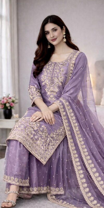 SSR 535 Lavender in Organza Silk Embroidery Work Salwar Suit . Available at ₹2399 only. Delivery 4-6 Working Days. Shop now. | Jump Suits, Straight Suits, Casual Suits, Creative suits, Designer Suits, Palazzo Suits, Party Wear Suits, Patiala Suits, Salwar suit