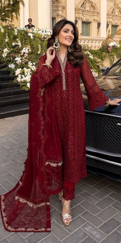 JF 001 Maroon Faux Georgette Salwar Suit. Perfect for Wedding, Party, Ganesh Chaturthi, Baisakhi, Bridal Wear – Exclusive Offer ₹2099. Delivery 4-6 | Jump Suits, Straight Suits, Casual Suits, Creative suits, Designer Suits, Palazzo Suits, Party Wear Suits, Patiala Suits, Salwar suit