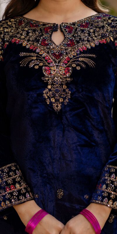 ST 1164 Navy Blue 9000 Velvet Salwar Suit Perfect for Wedding, Party, Family Gatherings, Ethnic Day, Holi – . Best Price ₹2149. Delivery 4-6 Working Days. | Jump Suits, Straight Suits, Casual Suits, Creative suits, Designer Suits, Palazzo Suits, Party Wear Suits, Patiala Suits, Salwar suit