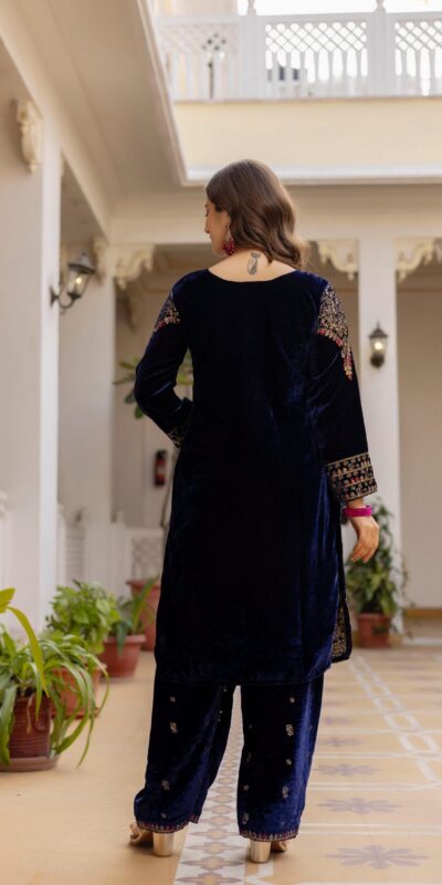 ST 1164 Navy Blue 9000 Velvet Salwar Suit Perfect for Wedding, Party, Family Gatherings, Ethnic Day, Holi – . Best Price ₹2149. Delivery 4-6 Working Days. | Jump Suits, Straight Suits, Casual Suits, Creative suits, Designer Suits, Palazzo Suits, Party Wear Suits, Patiala Suits, Salwar suit
