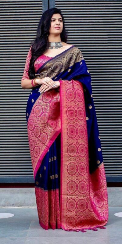 KPR 088 Navy Blue Color Soft Lichi Silk Saree with Lace Border & Lace Work. Best Price ₹1449. Delivery 4-6 Working Days. Shop now. | Bollywood Sarees, Creative Sarees, Designer Sarees, Embroidered Sarees, Ethnic Saree, Modern Digital sarees, Party Wear Sarees, Sarees