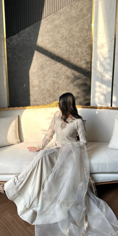 NF 1269 Off White Korean Satin Silk Salwar Suit with Lace Work & Embroidery Work. Exclusive Offer ₹2149. Delivery 4-6 Working Days. Shop now. | Jump Suits, Straight Suits, Casual Suits, Creative suits, Designer Suits, Palazzo Suits, Party Wear Suits, Patiala Suits, Salwar suit
