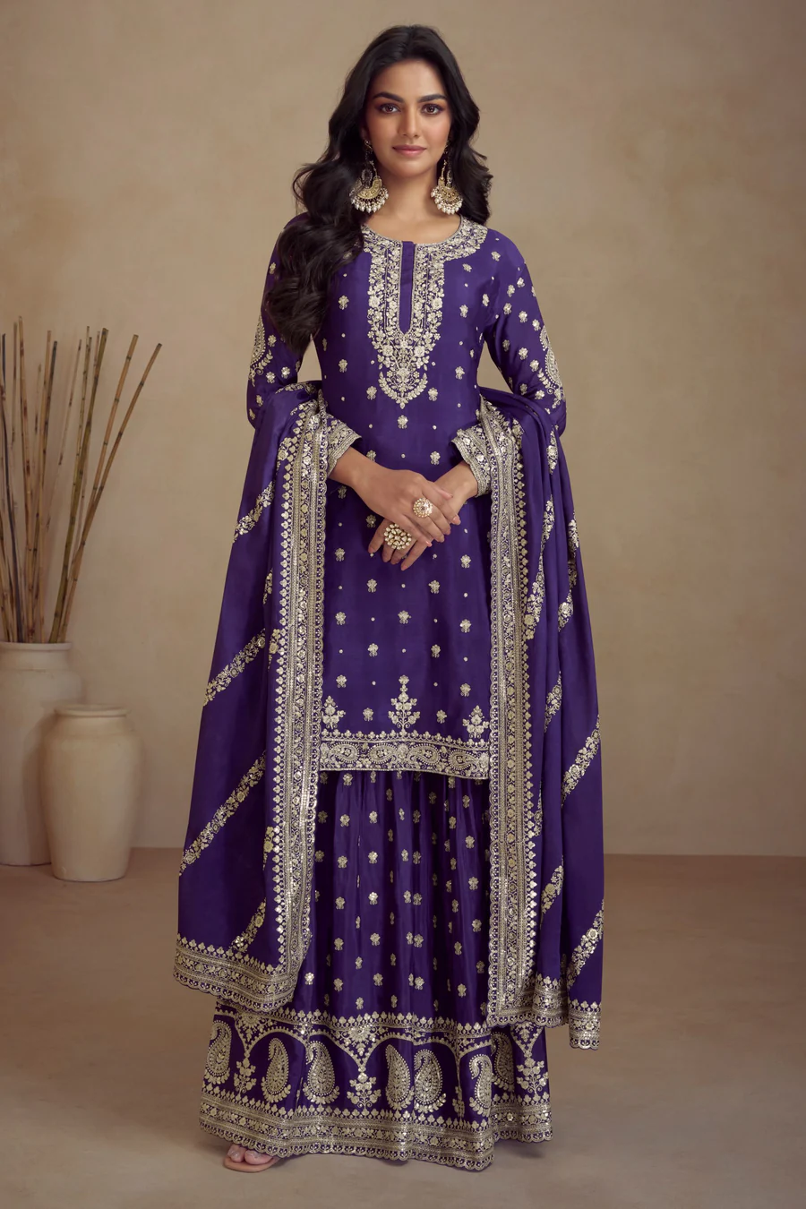 FC 7466 Purple Chinon Silk Salwar Suit with Embroidery Work & Lace Work. Affordable Price ₹2599. Delivery 4-6 Working Days. Shop now. | Jump Suits, Straight Suits, Casual Suits, Creative suits, Designer Suits, Palazzo Suits, Party Wear Suits, Patiala Suits, Salwar suit