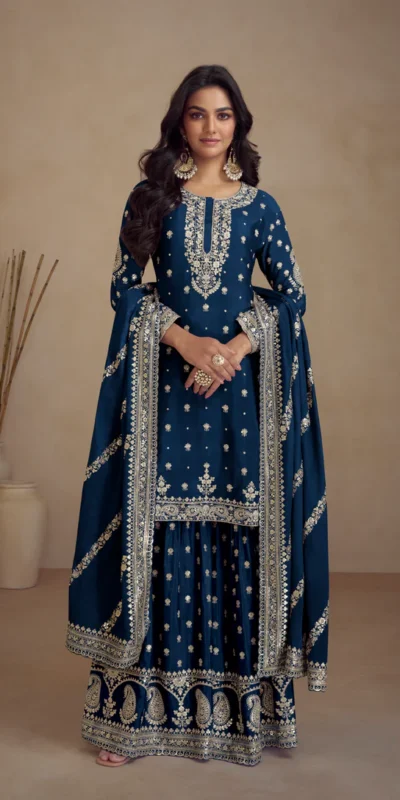 FC 7466 Teal Chinon Silk Salwar Suit with Embroidery Work & Lace Work. Affordable Price ₹2599. Delivery 4-6 Working Days. Shop now. | Jump Suits, Straight Suits, Casual Suits, Creative suits, Designer Suits, Palazzo Suits, Party Wear Suits, Patiala Suits, Salwar suit