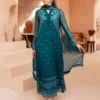 Perfect Teal Faux Georgette Embroider Salwar Suit