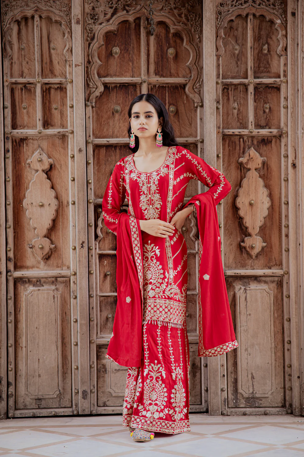 KD 1528 Red Printed Chinon Salwar Suit with Lace Work & Mirror Work. Affordable Price ₹2599. Delivery 4-6 Working Days. Shop now. | Jump Suits, Straight Suits, Casual Suits, Creative suits, Designer Suits, Palazzo Suits, Party Wear Suits, Patiala Suits, Salwar suit