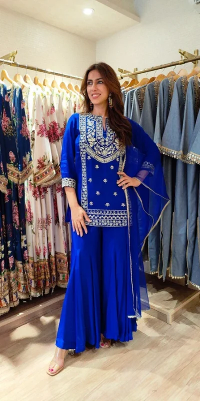 KD 1574 Royal Blue Color Faux Georgette Salwar Suit with Embroidery Work. Best Price ₹1949. Delivery 4-6 Working Days. Shop now. | Jump Suits, Straight Suits, Casual Suits, Creative suits, Designer Suits, Palazzo Suits, Party Wear Suits, Patiala Suits, Salwar suit