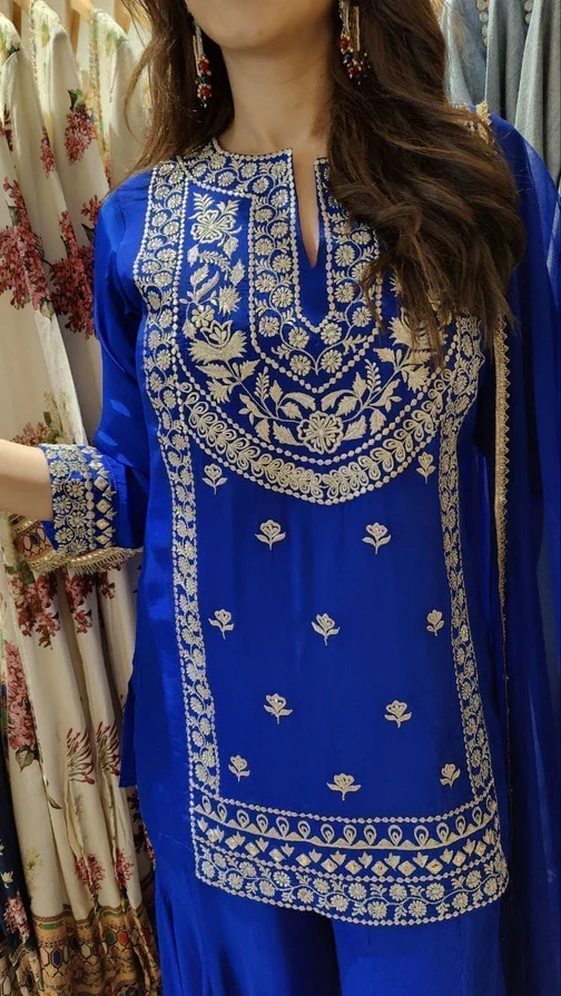 KD 1574 Royal Blue Color Faux Georgette Salwar Suit with Embroidery Work. Best Price ₹1949. Delivery 4-6 Working Days. Shop now. | Jump Suits, Straight Suits, Casual Suits, Creative suits, Designer Suits, Palazzo Suits, Party Wear Suits, Patiala Suits, Salwar suit