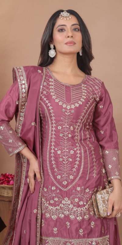 FE 128 Onion Natural Crep Salwar Suit Brown with Embroidery Work. Exclusive Offer ₹2449. Delivery 4-6 Working Days. Shop now. | Jump Suits, Straight Suits, Casual Suits, Creative suits, Designer Suits, Palazzo Suits, Party Wear Suits, Patiala Suits, Salwar suit