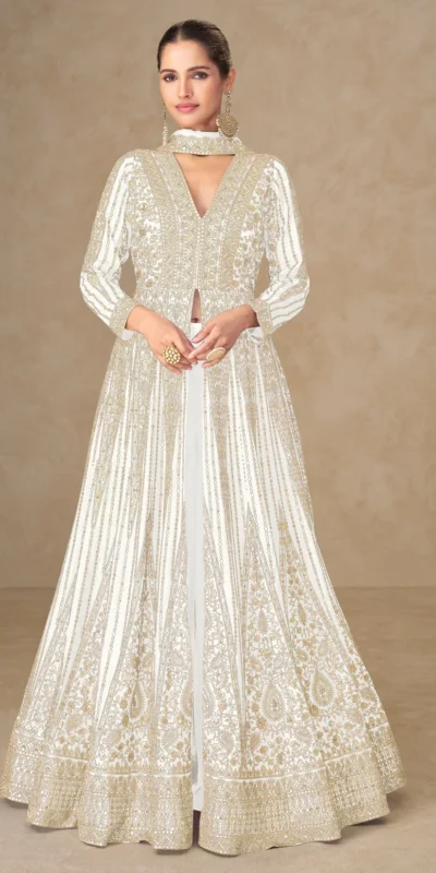 FC 10355 White Chinon Silk Salwar Suit with Embroidery Work & Lace Work. Affordable Price ₹3699. Delivery 4-6 Working Days. Shop now. | Jump Suits, Straight Suits, Casual Suits, Creative suits, Designer Suits, Palazzo Suits, Party Wear Suits, Patiala Suits, Salwar suit