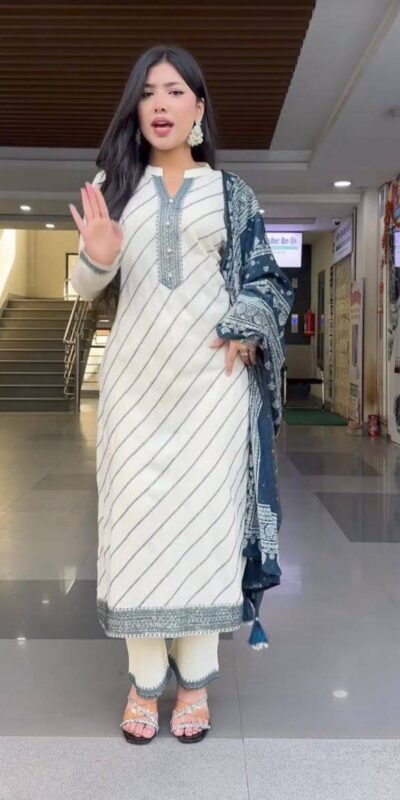 DC 113 White in Maslin Digital Print Salwar Suit . Wedding, Party, Festive, Events, Introductory Price ₹1599. Delivery 4-6 Working Days. Shop now. | Jump Suits, Straight Suits, Casual Suits, Creative suits, Designer Suits, Palazzo Suits, Party Wear Suits, Patiala Suits, Salwar suit