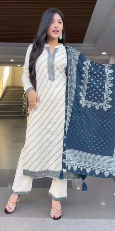 DC 113 White in Maslin Digital Print Salwar Suit . Wedding, Party, Festive, Events, Introductory Price ₹1599. Delivery 4-6 Working Days. Shop now. | Jump Suits, Straight Suits, Casual Suits, Creative suits, Designer Suits, Palazzo Suits, Party Wear Suits, Patiala Suits, Salwar suit