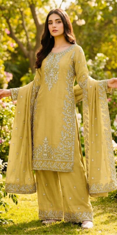 SRK 5316 Yellow Organza Silk Salwar Suit Perfect for Wedding, Party, Makar Sankranti, Eid, Durga Puja – . Affordable Price ₹2149. Delivery 4-6 Workin | Jump Suits, Straight Suits, Casual Suits, Creative suits, Designer Suits, Palazzo Suits, Party Wear Suits, Patiala Suits, Salwar suit