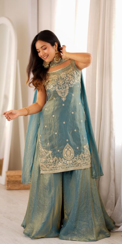 KB 306 Blue Fendy Silk Salwar Suit with Mirror Work & Embroidery Work. Best Price ₹1999. Delivery 4-6 Working Days. Shop now. | Jump Suits, Straight Suits, Casual Suits, Creative suits, Designer Suits, Palazzo Suits, Party Wear Suits, Patiala Suits, Salwar suit