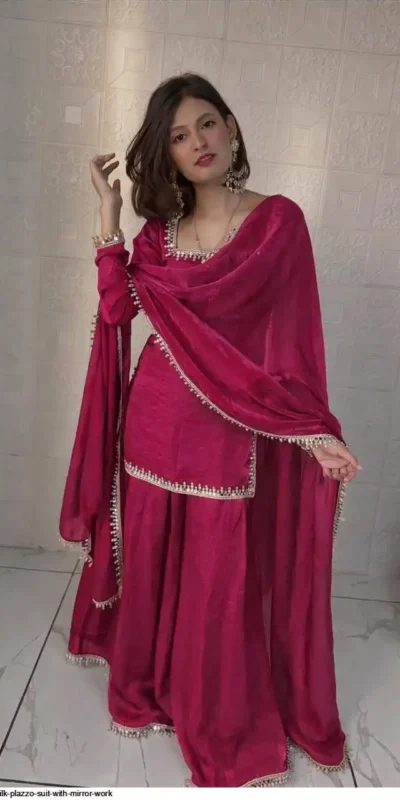 ZB 5063 Pink Fandy Silk Salwar Suit with Embroidery Work. Wedding, Party, Festive, Events Now at just ₹1949. Delivery 4-6 Working Days. Shop now. | Jump Suits, Straight Suits, Casual Suits, Creative suits, Designer Suits, Palazzo Suits, Party Wear Suits, Patiala Suits, Salwar suit