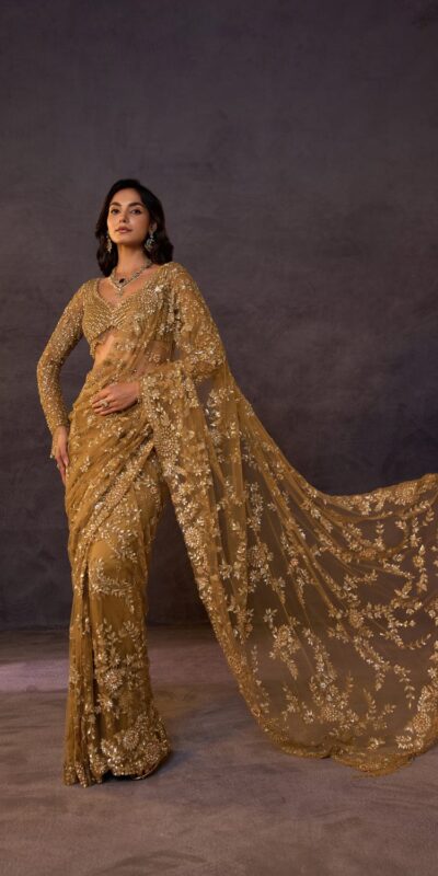 DF 3475 Golden Butterfly Net Saree Sequence with Work & Zari Work. Introductory Price ₹1799. Delivery 4-6 Working Days. Shop now. | Bollywood Sarees, Creative Sarees, Designer Sarees, Embroidered Sarees, Ethnic Saree, Modern Digital sarees, Party Wear Sarees, Sarees