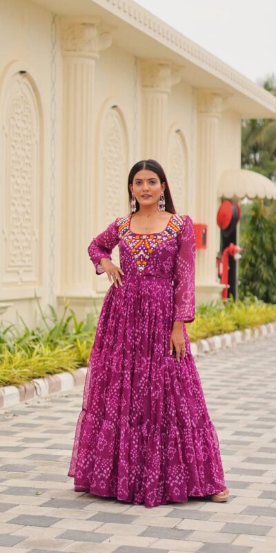 Ram 119 Pink Faux Georgette Gown with Mirror Work. Wedding, Party, Festive, Events Special Price ₹1899. Delivery 4-6 Working Days. Shop now. | Bollywood Gowns, Creative Gowns, Designer Gowns, Embroidered Gowns, Gowns, Party Wear Gowns