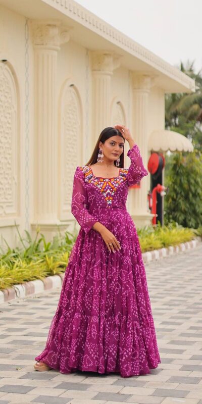 Ram 119 Pink Faux Georgette Gown with Mirror Work. Wedding, Party, Festive, Events Special Price ₹1899. Delivery 4-6 Working Days. Shop now. | Bollywood Gowns, Creative Gowns, Designer Gowns, Embroidered Gowns, Gowns, Party Wear Gowns