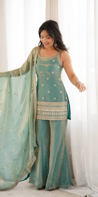 KB 302 Sea Green Fendy Silk Salwar Suit with Mirror Work & Embroidery Work. Best Price ₹2049. Delivery 4-6 Working Days. Shop now. | Jump Suits, Straight Suits, Casual Suits, Creative suits, Designer Suits, Palazzo Suits, Party Wear Suits, Patiala Suits, Salwar suit