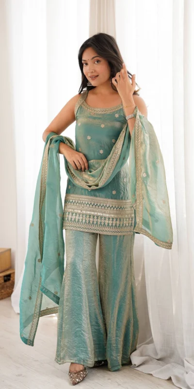 KB 302 Sea Green Fendy Silk Salwar Suit with Mirror Work & Embroidery Work. Best Price ₹2049. Delivery 4-6 Working Days. Shop now. | Jump Suits, Straight Suits, Casual Suits, Creative suits, Designer Suits, Palazzo Suits, Party Wear Suits, Patiala Suits, Salwar suit