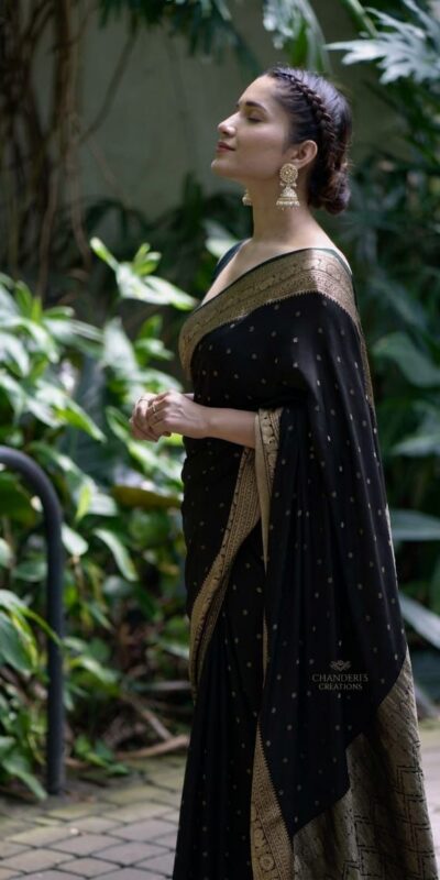 KP 303 Black in Soft Lichi Silk Jacquard Work Designer Work Saree . Exclusive Offer ₹1349. Delivery 4-6 Working Days. Shop now. | Bollywood Sarees, Creative Sarees, Designer Sarees, Embroidered Sarees, Ethnic Saree, Modern Digital sarees, Party Wear Sarees, Sarees